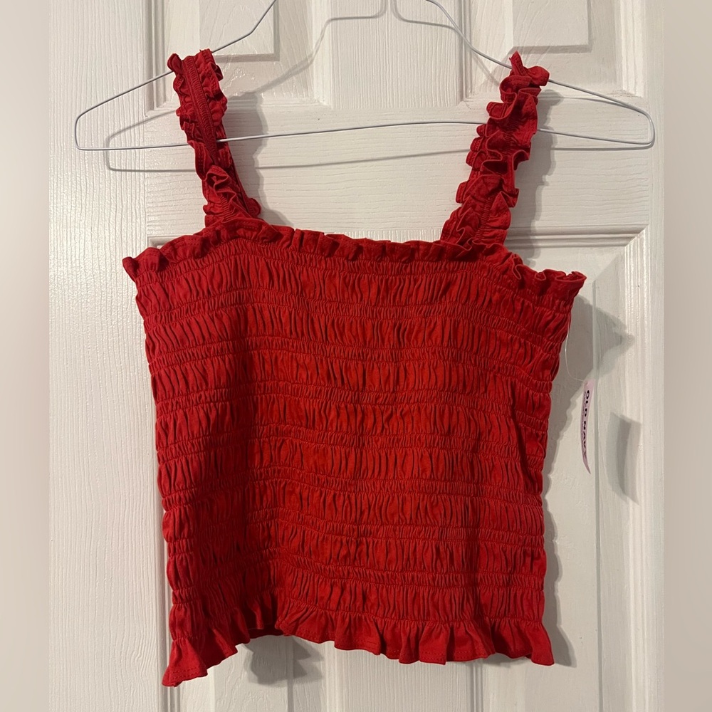 Old Navy Red Smocked Women's Top